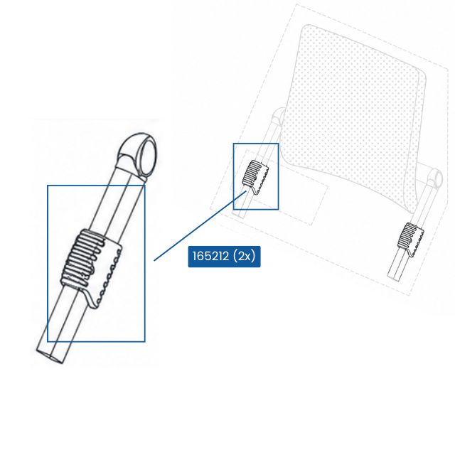HAG H03 vervangingsonderdeel schuifknop rugleuning (set 2 stuks)