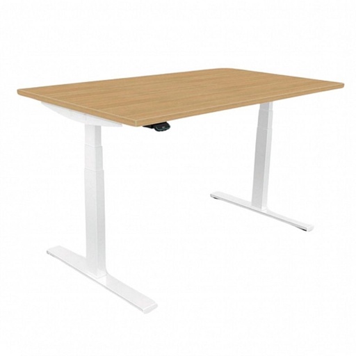 Bureau assis-debout Ergonomio 120x80 mélamine chêne naturel